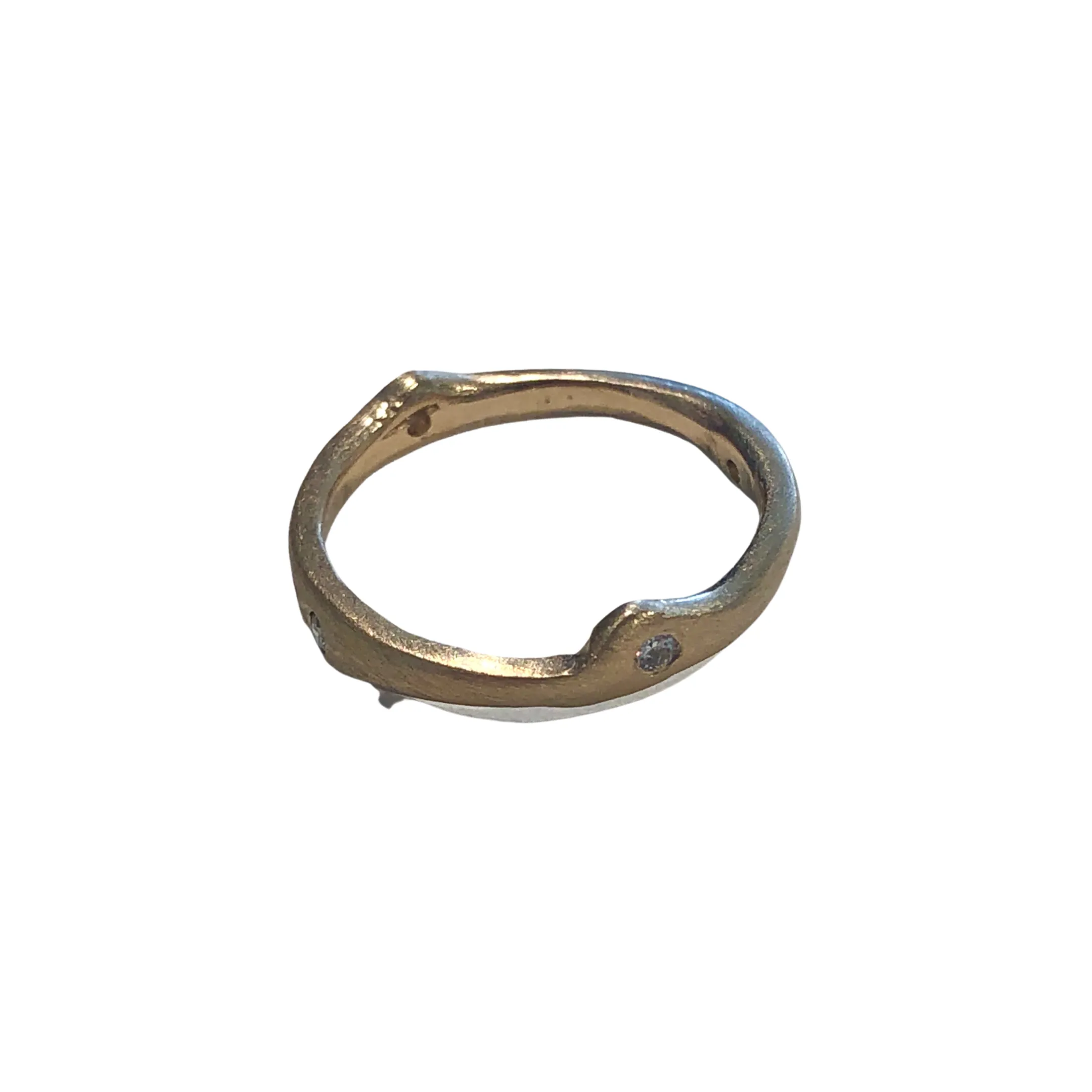 Twig Ring in 14k Gold with 4 FG VS Clarity Canadian Diamonds