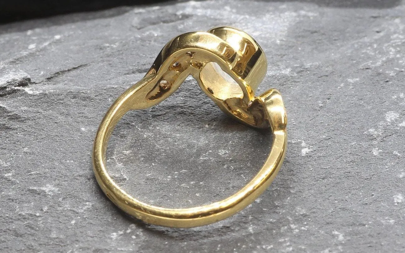 Vintage Moonstone Ring - Gold Antique Band, Natural Moonstone Ring, June Birthstone Ring