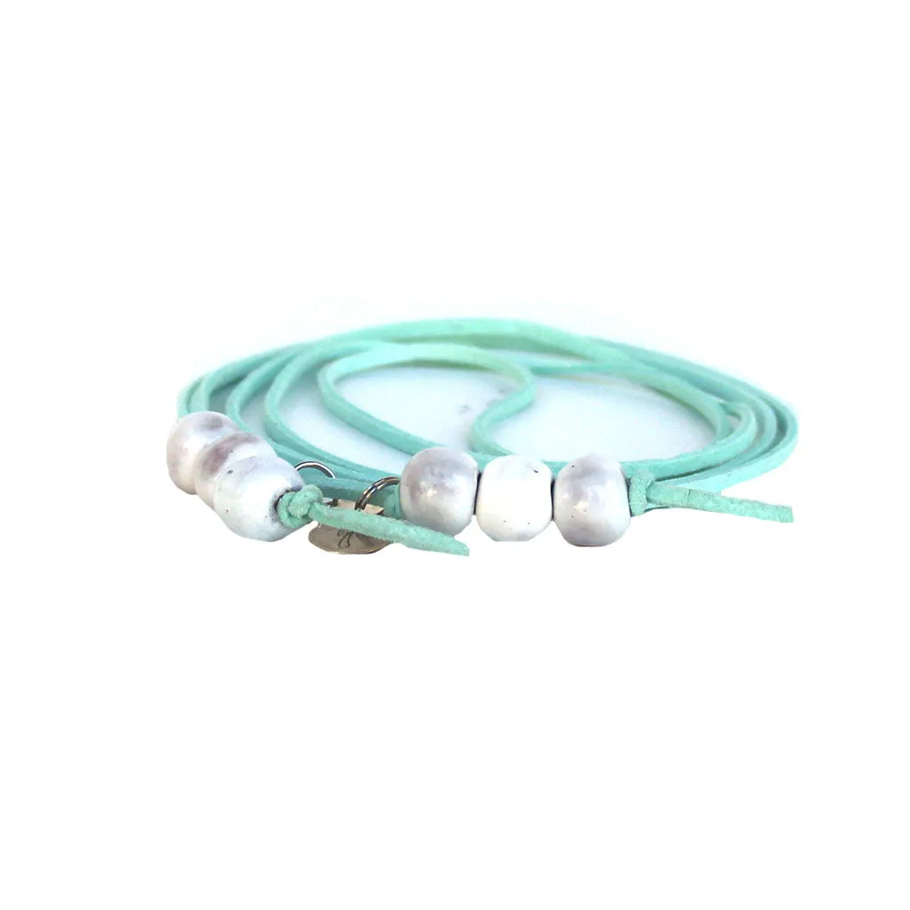 White Beaded Lariat